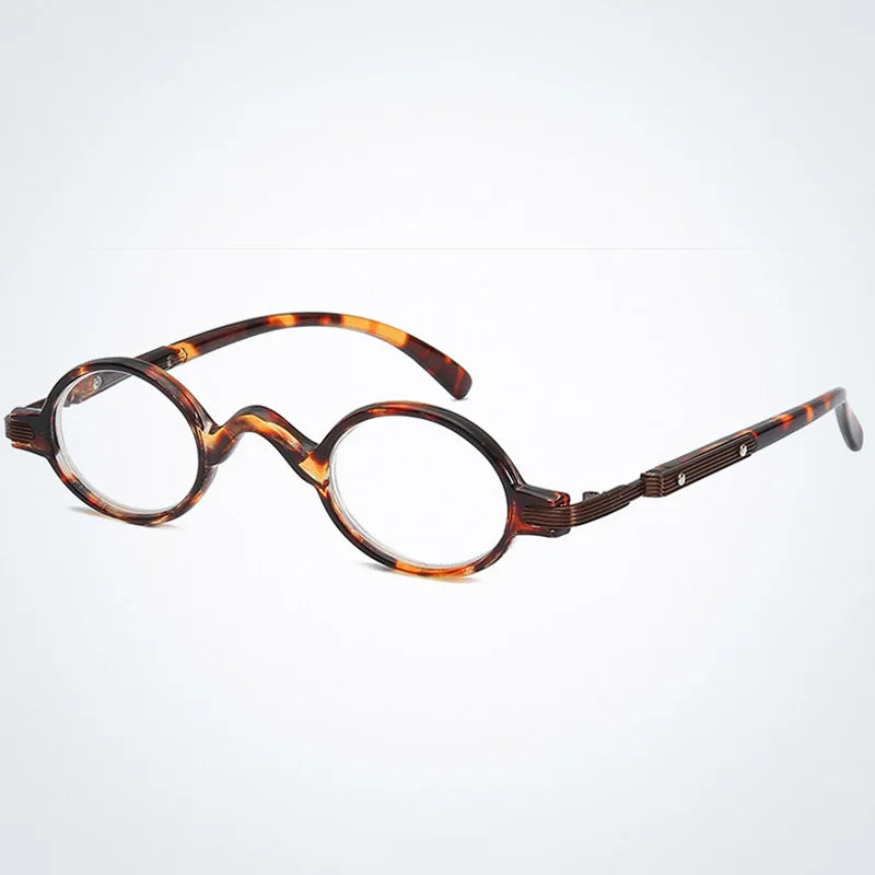 Small Round Reading Glasses Metal with Plastic Combination Frame Eyewear Stylish High Quality Readers +1.0 to +4