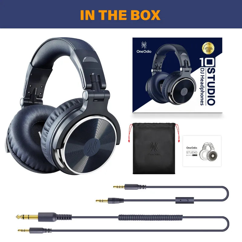 Wired HiFi Headphones Professional Studio DJ Headphones With Mic Over Ear Hi-Res Headset Monitoring For AMP Guitar Phone