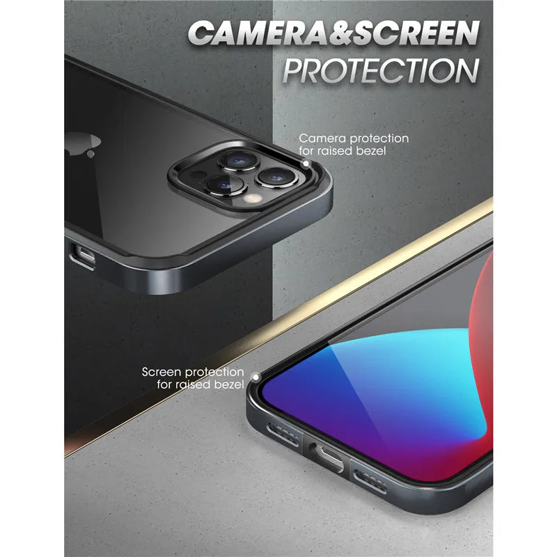 For iPhone 12 Pro Max Case 6.7 inch (2020) UB Edge Slim Frame Case Cover with TPU Inner Bumper & Transparent Back