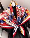 Women Scarf Silk Feeling Hair Neck Square Brand Office bandanna muffler Waiter Flight Attendants Handkerchief Rings wrap