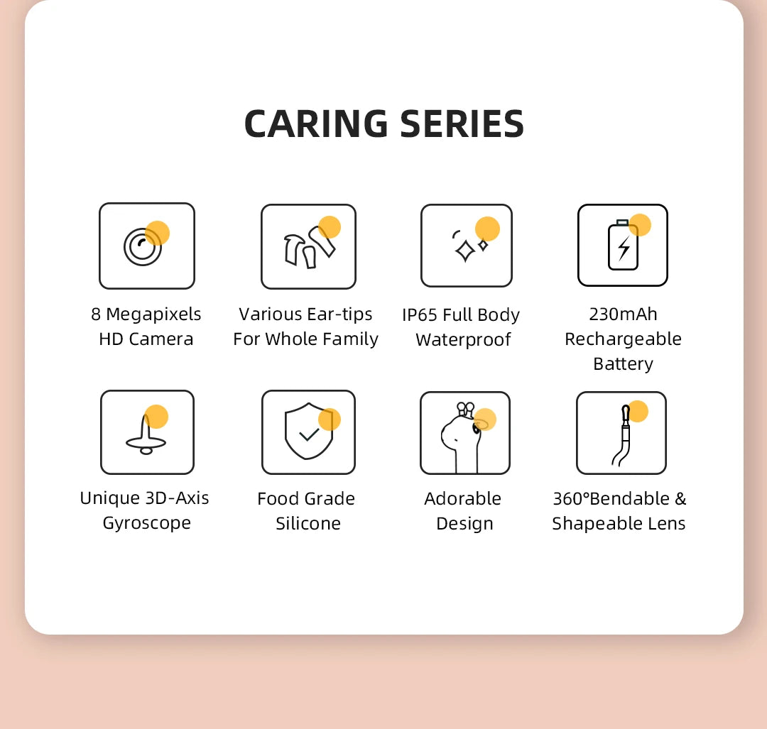 D3 Pro  Use Smart Visual Earpick Ear Cleaner Earax Removal Tool 8.0 MP Camera Otoscope Waterproof  Endoscope