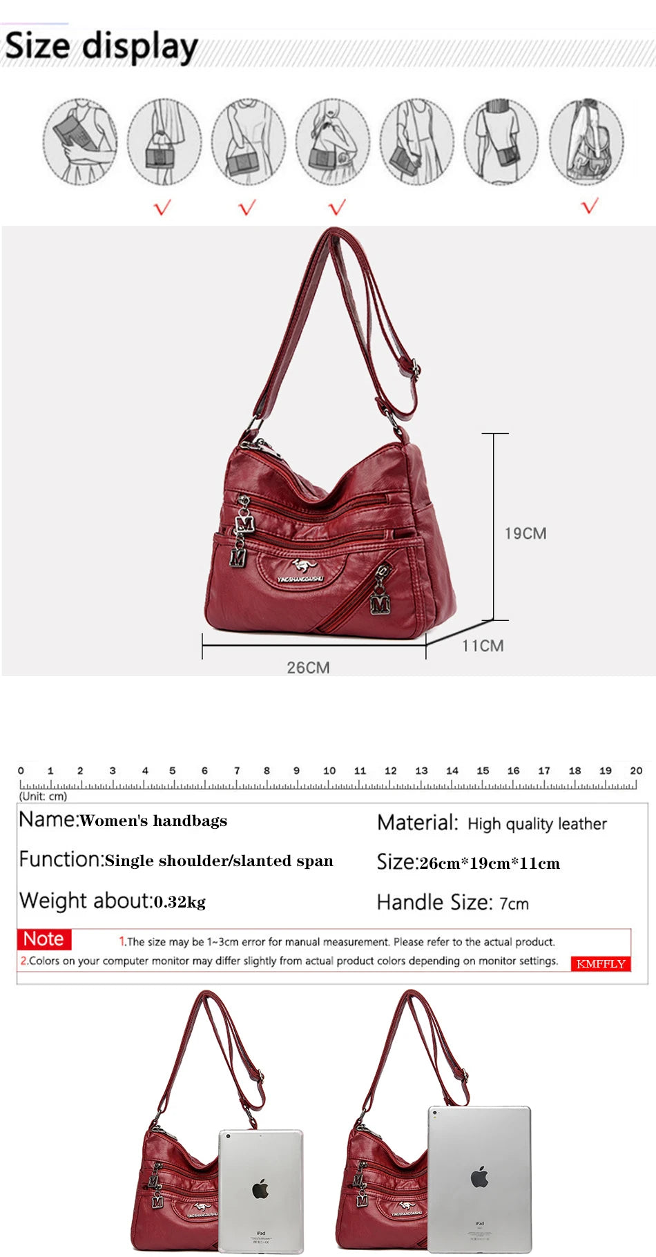 Shoulder Crossbody Bags for Women High Quality Soft Pu Leather Messenger Bag for Girls Purse And Handbags