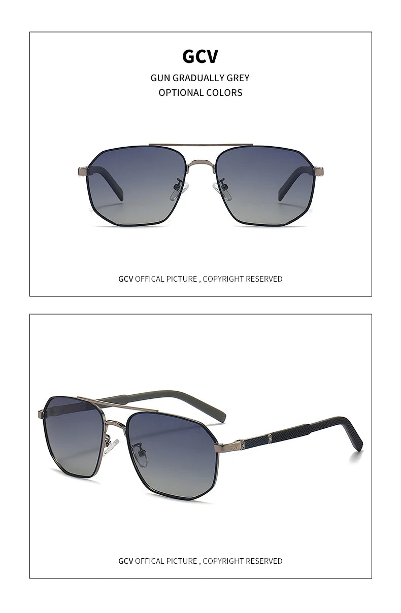 Classic Pilot Square Metal Frame Polarized UV400 Driving Sunglasses for Men Outdoor Eyewear