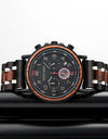 Classic Watches for Wrist watch Quartz Stopwatch Ebony Wood Auto Date Metal Stainless Steel