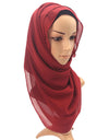 Muslim Chiffon Hijab Women Bubble Chiffon Scarf For Women Ladies Veil Muslim Islam Solid Color Malaysia Wrap Scarves
