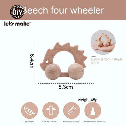 Wooden toy Car Shape Organic Beech For Babies Teether Kids Brain Game Toys Handmade Crafts Christmas Gift Cognitive Infants Toys