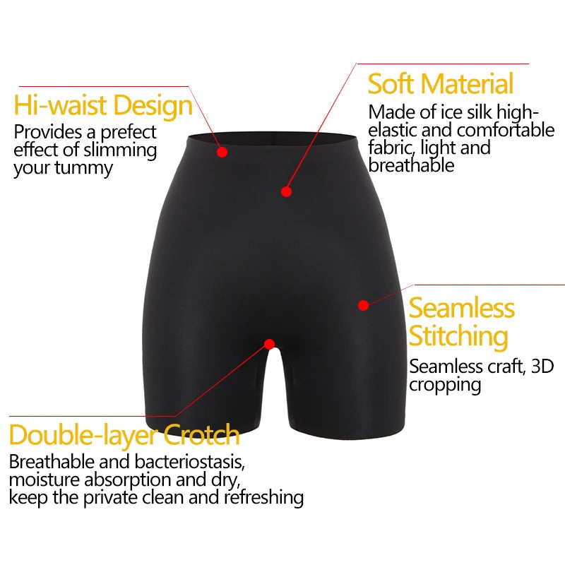 Women Slip Shorts Under Skirt Anti Chafing Boxer High Waist Boy shorts Anti-emptied Panties