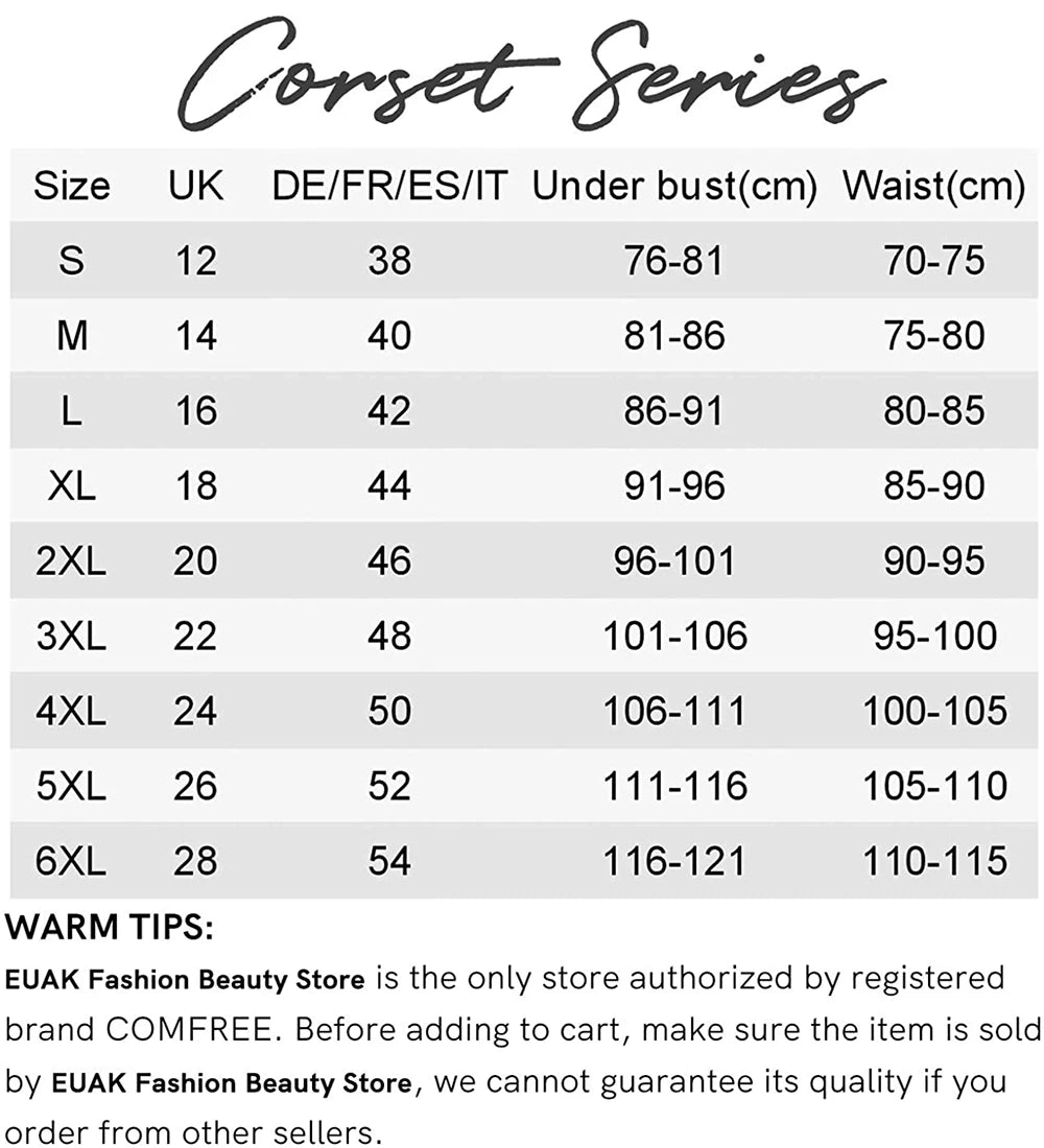 Corset Top Under bust Bustier Gothic Clothes Steampunk Corsets Waist Trainer Belt Shaper Plus Size Corselet