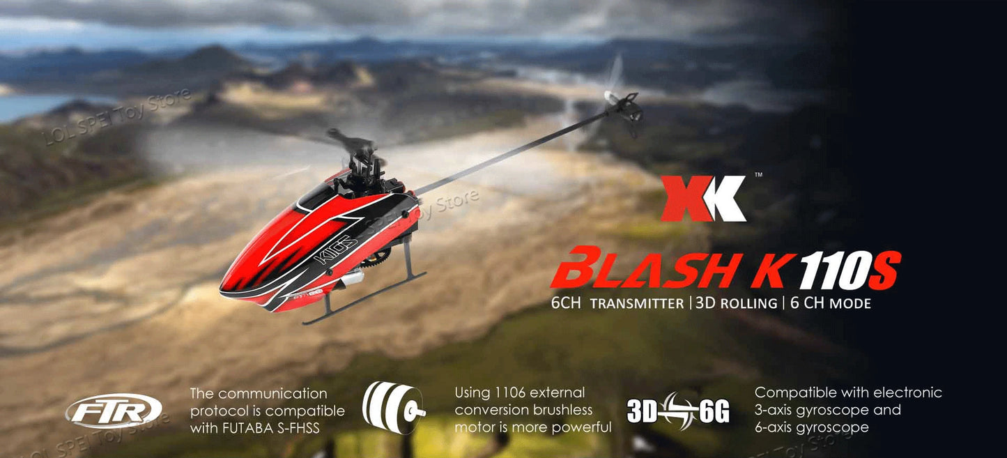 XK K110s RC Helicopter BNF 2.4G 6CH 3D 6G System Brushless Motor RC Quadcopter Remote Control Drone Toys For Gifts