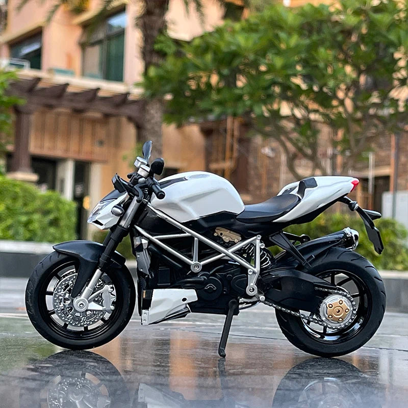 1/12 Streetfighter Alloy Sports Motorcycles Model Diecast Simulation Metal Racing Street Motorcycles Model Sound Light Gift