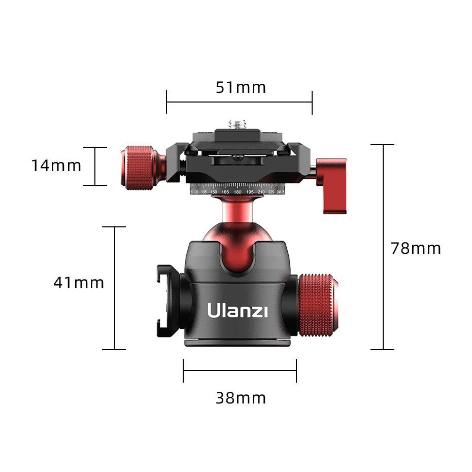 Metal Ballhead Pan Tilt Dual Cold Shoe Tripod Head Vlog Tripod Head