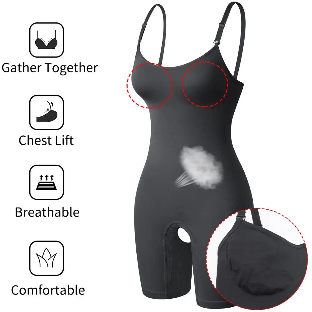 Women Full Body Shaper Bodysuit – Tummy Control & Thigh Slimming Shapewear