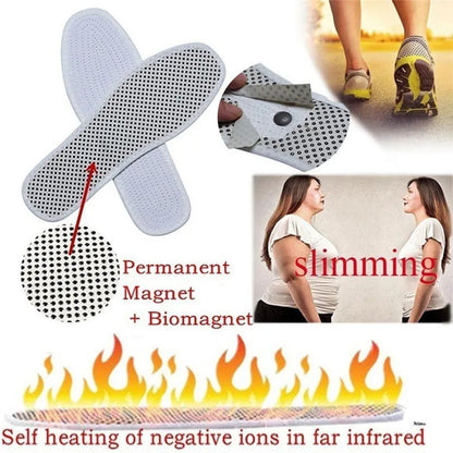 1Pair Magnetic Therapy Insoles Transparent Weight Loss Slimming Insole Massage Foot Care Shoe Pad