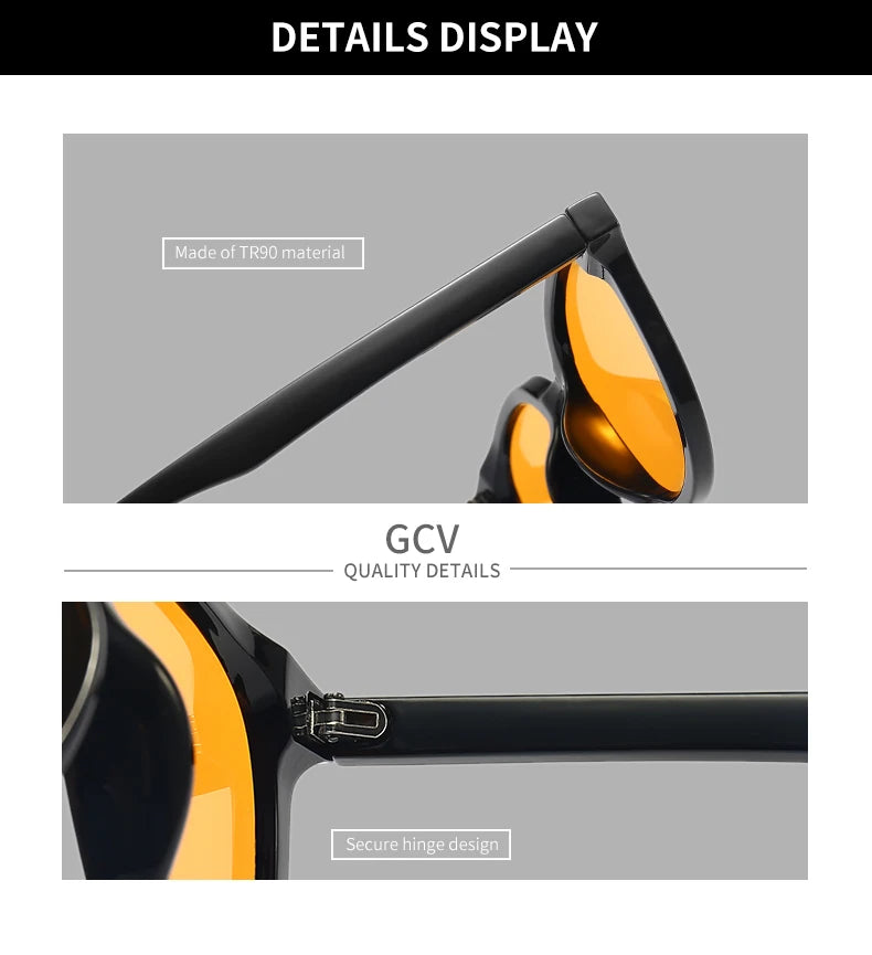 Night Vision Polarized Sunglasses Men Women Driving Goggles Yellow Lens UV400 Fashion Eyewear