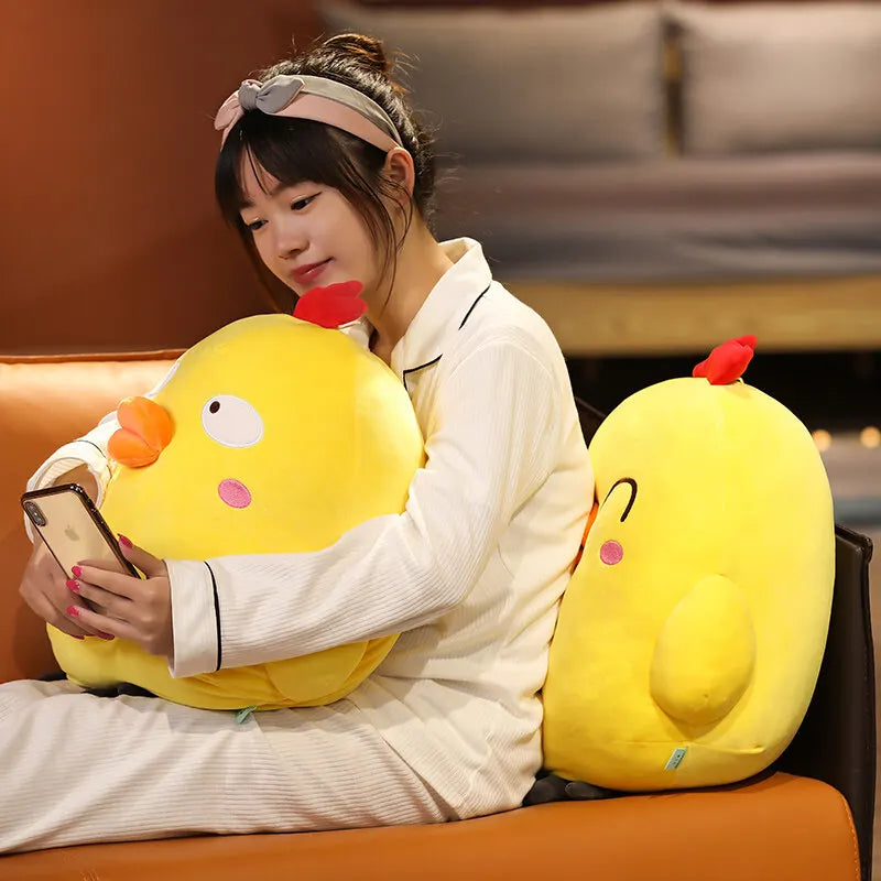 Cute Yellow Chicken Plush Stuffed Animal Soft Pillow