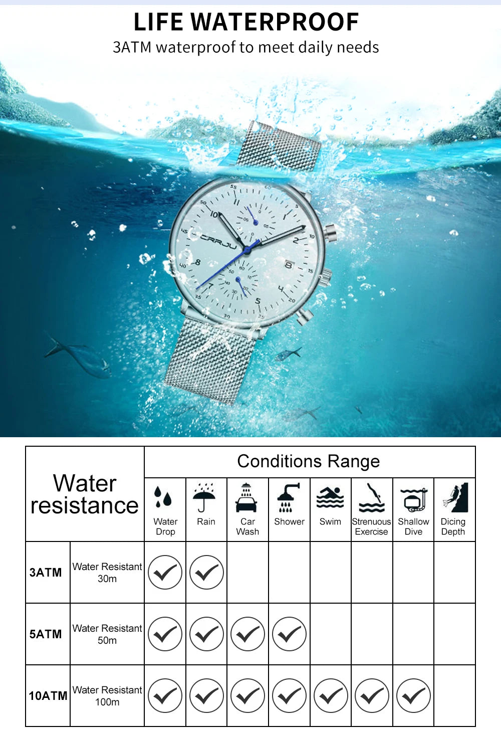 Mens Watch Top Luxury Brand Men Stainless Steel WristWatch Men's Military waterproof Date Quartz watches relogio masculino