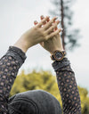 INS Style Ladies Watch in Quartz Wristwatches Auto Date Display Wooden Strap