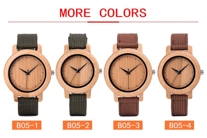 Couple Wood Watches Men Ladies Lightweight Simple Nylon Bracelet Japan Quartz Wristwatch Male