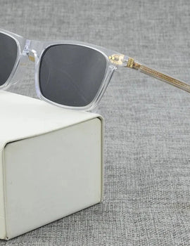 square polarized Vintage sunglasses Acetate Retro Transparent sun glasses