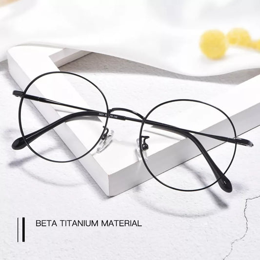 Ultra Light Retro β-Titanium Round Eyeglasses Frame Myopia Optical Prescription Glasses Frame Men And Women 6621X