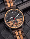 Wood Quartz Stop Watch Timer Luxury Chronograph Wristwatch Auto Date