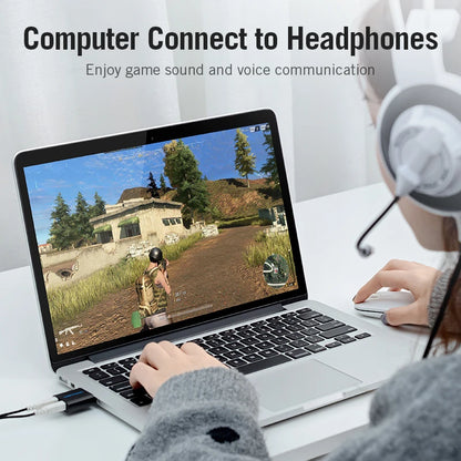 USB Sound Card USB Audio Interface headphone Adapter Soundcard for Mic Speaker Laptop PS4 Computer External Sound Card