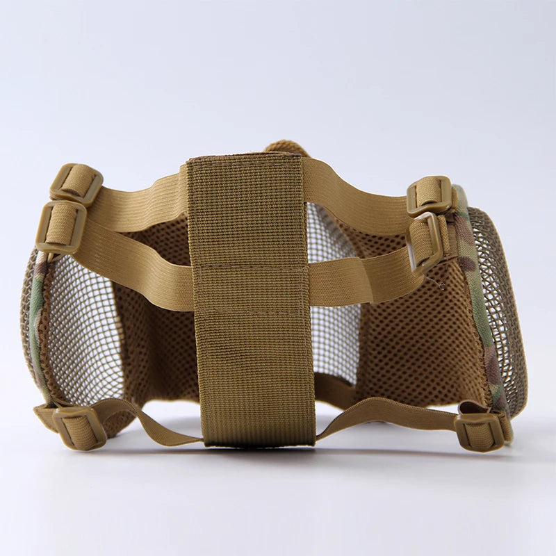 Tactical Airsoft Masks Metal Steel Net Mesh Protect Ears Mask Field Hunting Outdoor War Games Tactical Shooting Paintball Mask