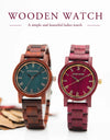 Watch Real Wood Wristband Wristwatches With Roman Numerals in Bamboo Box