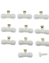 10pcs 1/4'' Tube OD Plastic Slip Lock (Quick Connect) Garden Fogging Misting Nozzle Tees with Brass Sprayer (0.1-0.6mm)
