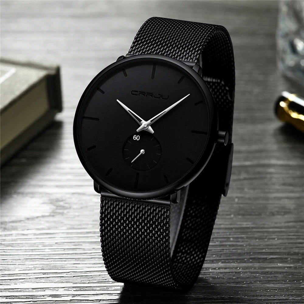 Fashion Blue Men Watch Top Luxury Brand Minimalist Ultra-thin Quartz Watch Casual Waterproof Clock Relogio Masculino