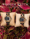 INS Style Ladies Watch in Quartz Wristwatches Auto Date Display Wooden Strap