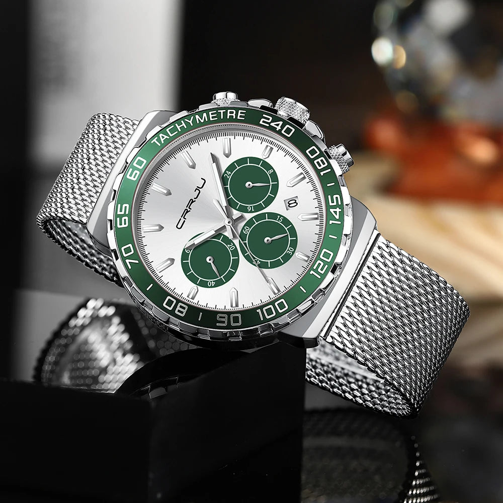 Men Watch Quartz New Japanese Chronograph Top Brand Waterproof Stainless Wristwatches with date Relogio Masculino