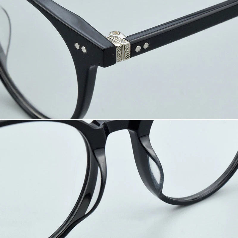 Round Glasses Frame Men Myopia Eyeglasses Frame Acetate Optical Retro Transparent Vintage Eyewear Frame