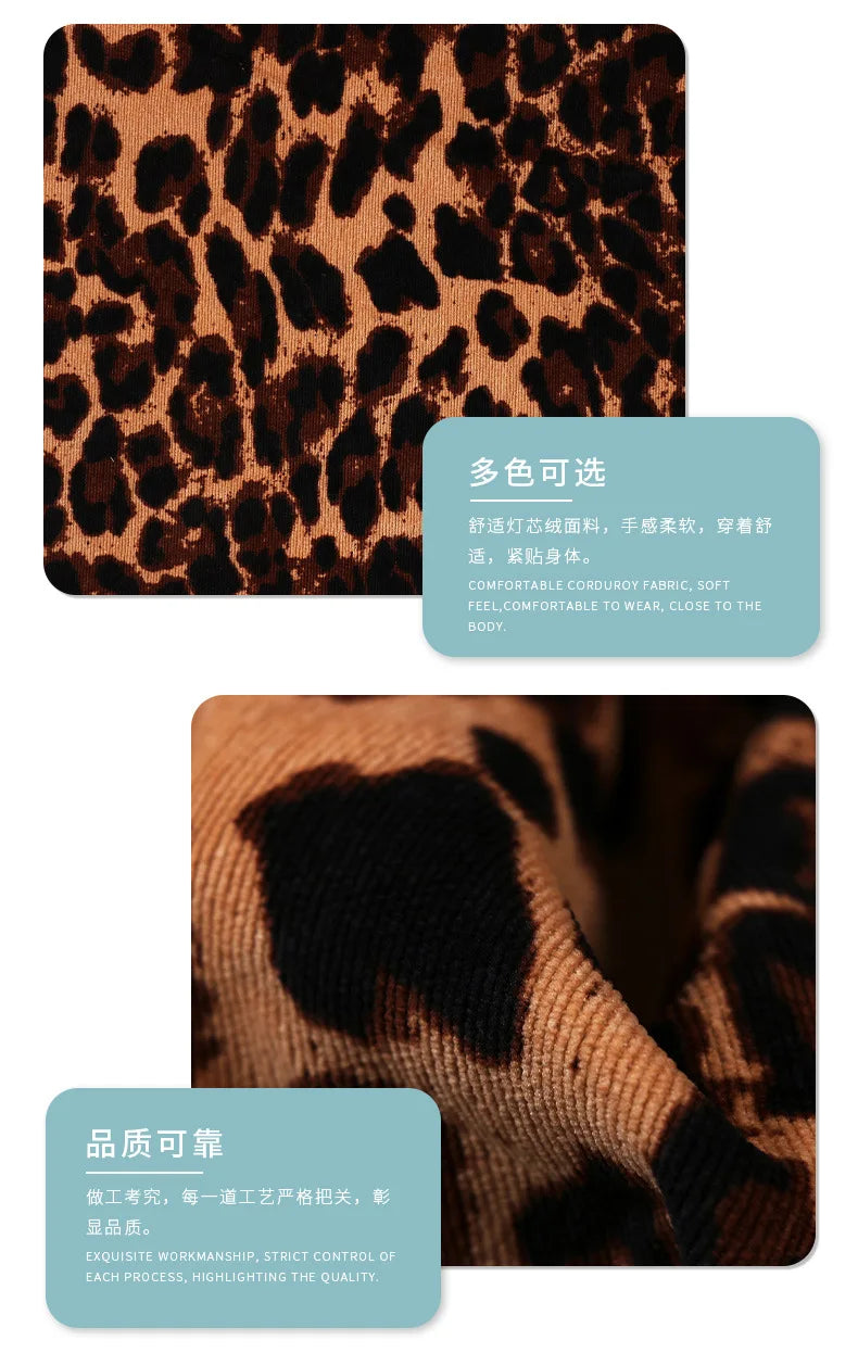 Leopard print Corduroy fabric Camouflage corduroy print cloth Polyester clothing DIY dress handmade Sewing quilting Leopardprint