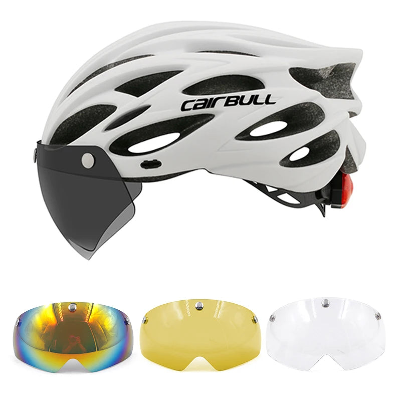 Lightweight LED Cycling Helmet With Visor For Road And Mountain Bike