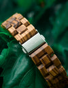 INS Style Ladies Watch in Quartz Wristwatches Auto Date Display Wooden Strap