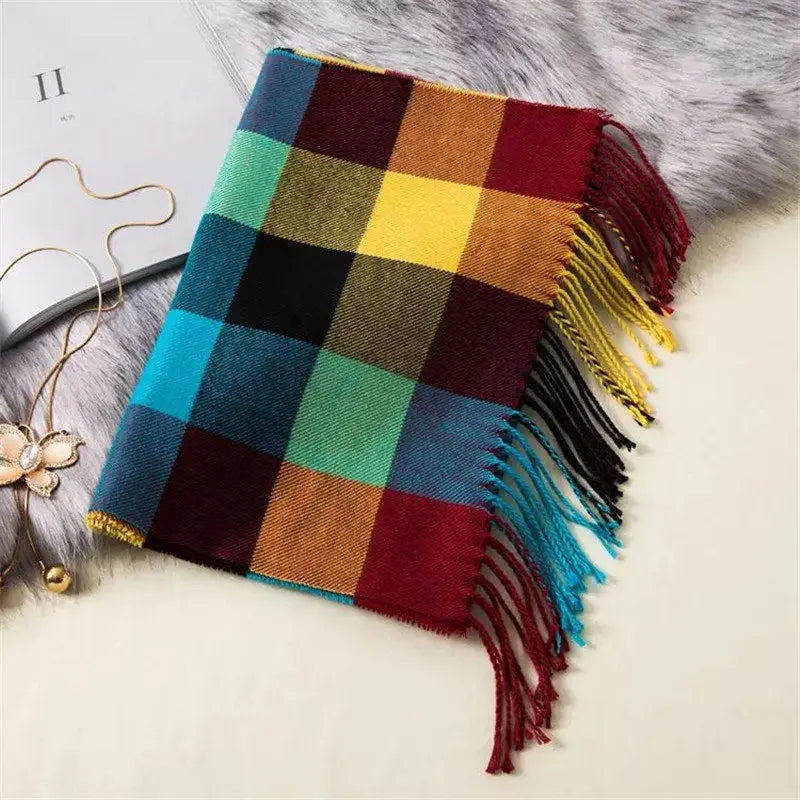 Classic lattice men soft shawl plaid scarves shawl wraps shawl neckerchief headband muffler