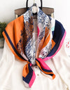 Women Scarf Silk Feeling Hair Neck Square Brand Office bandanna muffler Waiter Flight Attendants Handkerchief Rings wrap