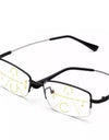 Titanium Alloy Multifocal Reading Glasses Progressive Half Frame Prescription Eyeglasses Anti-Blue Glass Frame Men +4