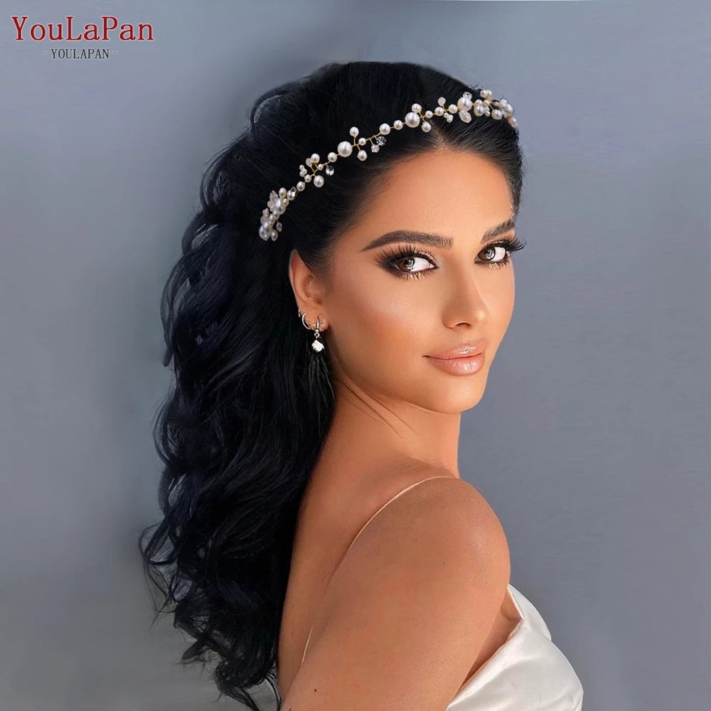 Pearl Bridal Headbands Handmade Bridal Headpiece Simple Headband Wedding Hair Accessories