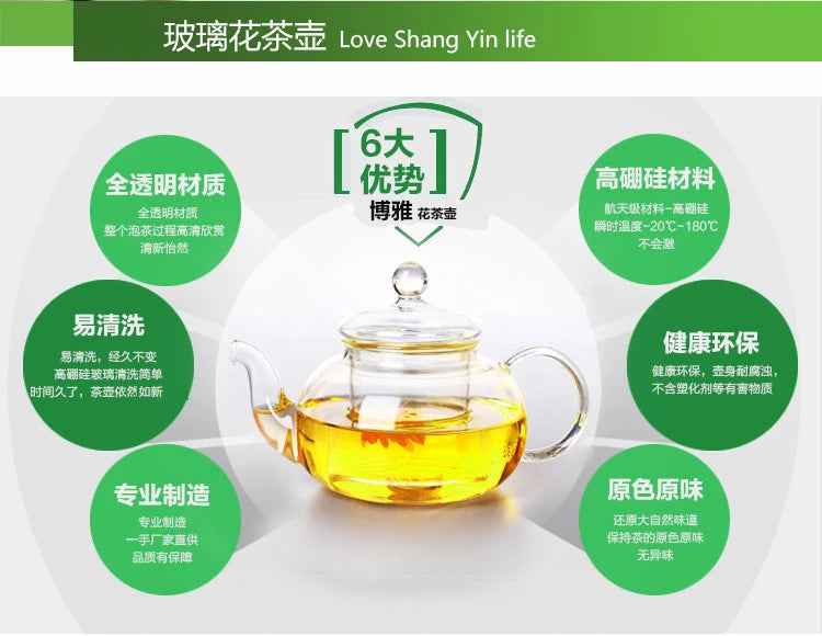 High Boron Silicon Filter Heat Resistant Glass Teapot Set Thick Glass Tea Pot High Temperature Teapot Plus Hot Kettle A