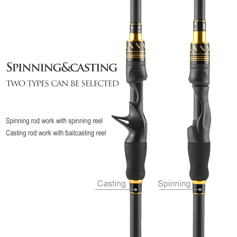 1.8m 2.1m Fishing Rod 7 Section Travel Ultra Light Carbon Casting Spinning Rod Lure 5-35g Fishing Tackle MH Spining Rod