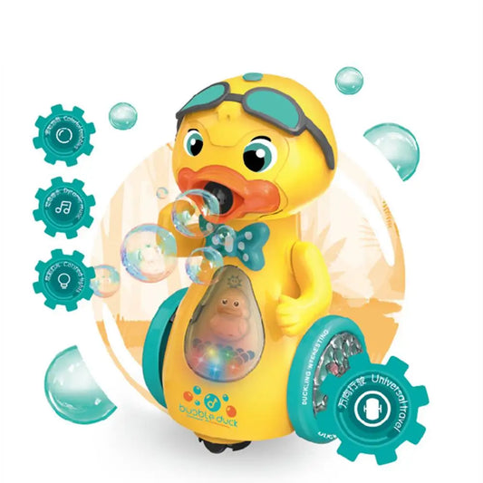 Duck Bubble Machine Toys for Kids Electric Soap Blower Light Music Automatic Maker