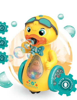 Duck Bubble Machine Toys for Kids Electric Soap Blower Light Music Automatic Maker