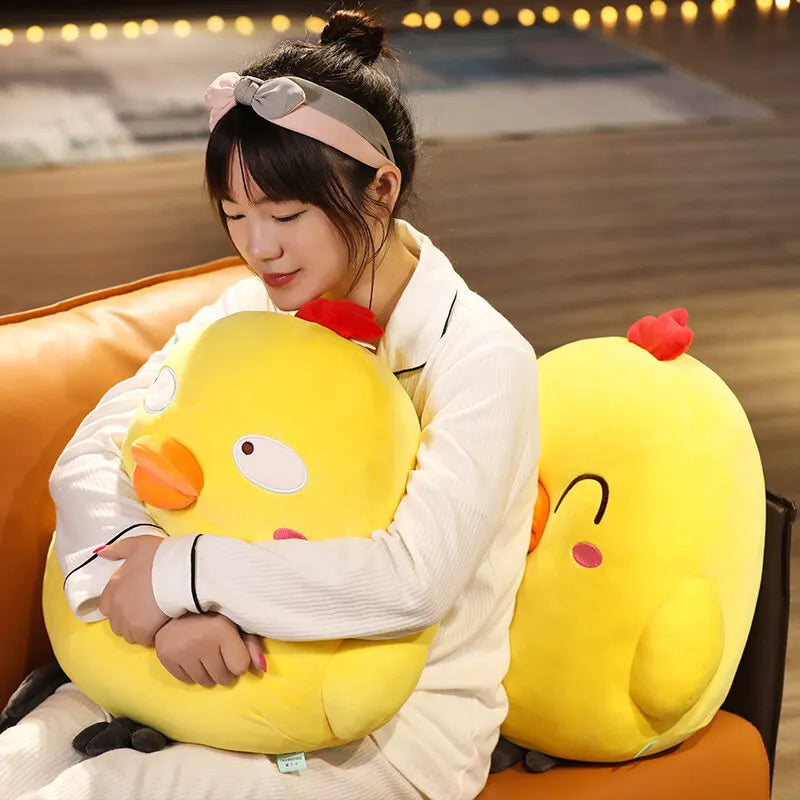 Cute Yellow Chicken Plush Stuffed Animal Soft Pillow