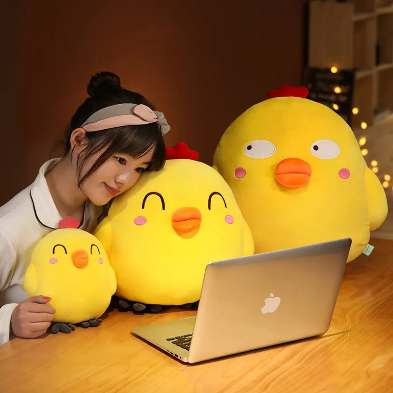 Cute Yellow Chicken Plush Stuffed Animal Soft Pillow