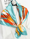 Women Scarf Silk Feeling Hair Neck Square Brand Office bandanna muffler Waiter Flight Attendants Handkerchief Rings wrap
