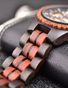 Automatic Self-Wind Watch for Men Wood Red Sandalwood Wristwatches Male Waterproof In Wooden Box