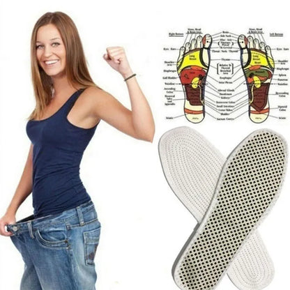 1Pair Magnetic Therapy Insoles Transparent Weight Loss Slimming Insole Massage Foot Care Shoe Pad