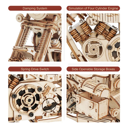 Motorcycle Puzzle 3D Wooden DIY Children Game Assembly Wood Model Kit Building Blocks